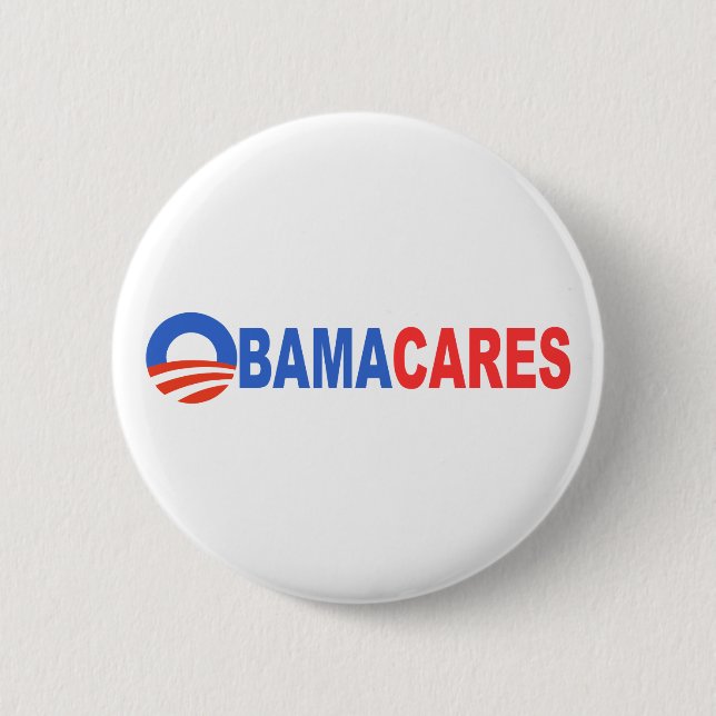 Obama Cares Pinback Button (Front)