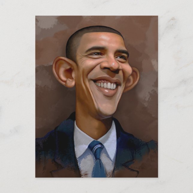 Obama Caricature Postcard (Front)