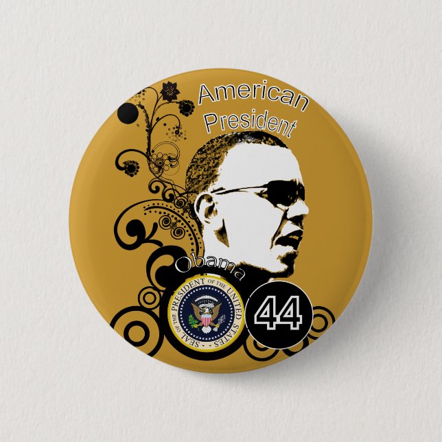 Obama Change BackGround Color Pinback Button (Front)