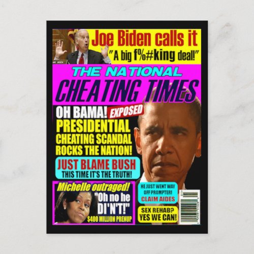Obama Cheating Post Card