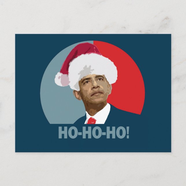 Obama Christmas Ho Ho Ho Holiday Postcard (Front)