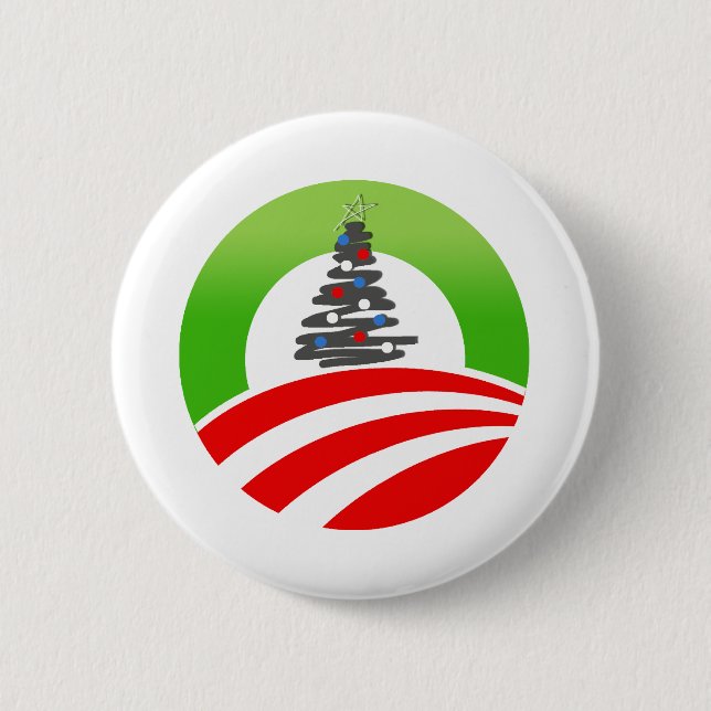 Obama Christmas Pinback Button (Front)