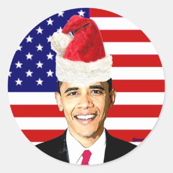 Obama Christmas Stickers by Xuxario at Zazzle