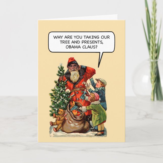 Obama Claus Funny Christmas Card (Front)