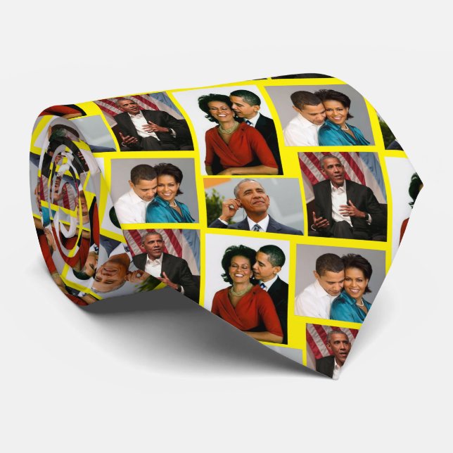 OBAMA COLLAGE NECK TIE (Rolled)