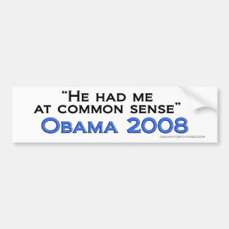 Obama Common Sense Bumper Bumper Sticker