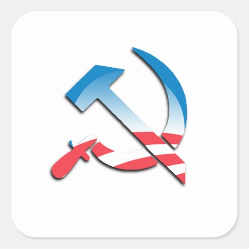 Obama Communist Symbol Square Sticker