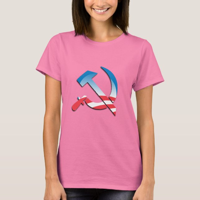 Obama Communist Symbol T-Shirt (Front)