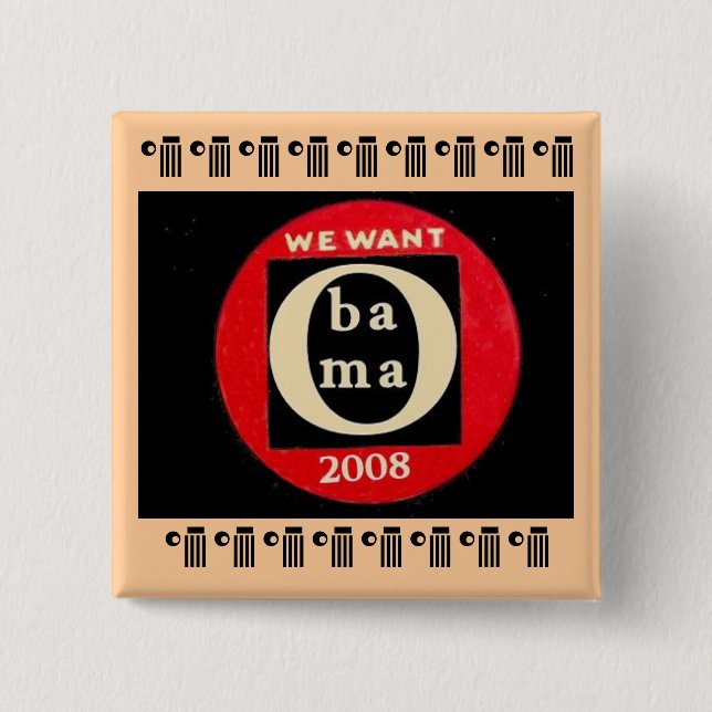 Obama Constructivist -style Square Button (Front)