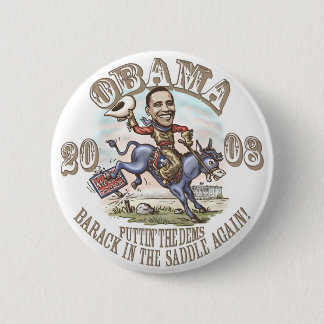 Obama Cowboy 2008 Button