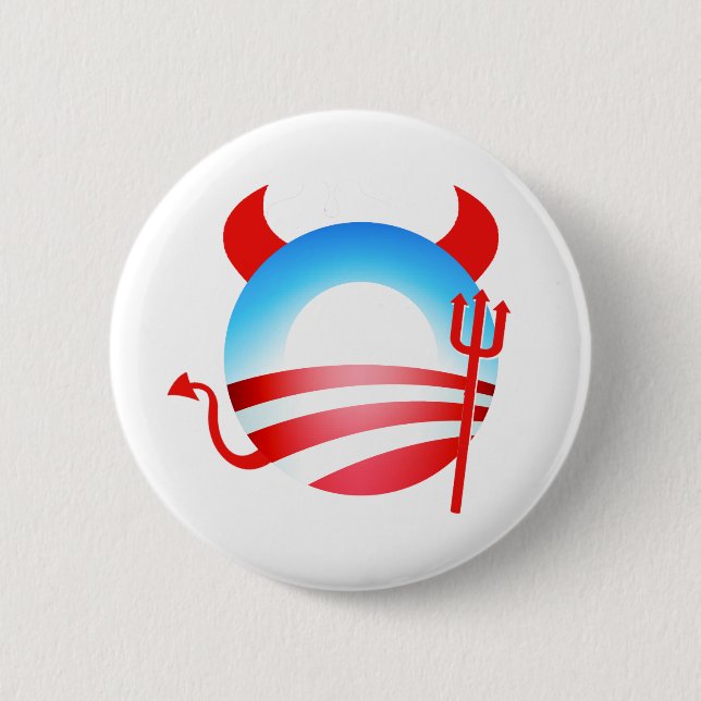 Obama Devil Pinback Button (Front)