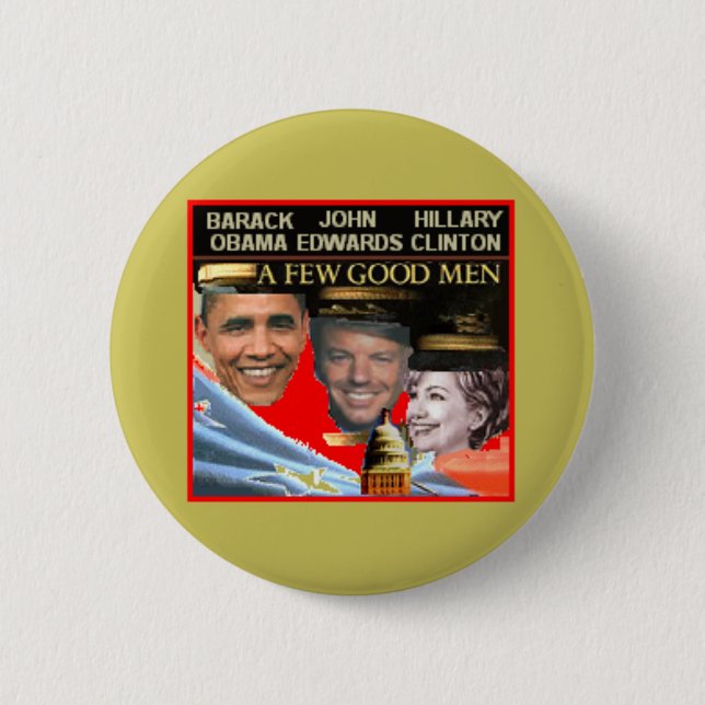 Obama Edwards Hillary Button (Front)