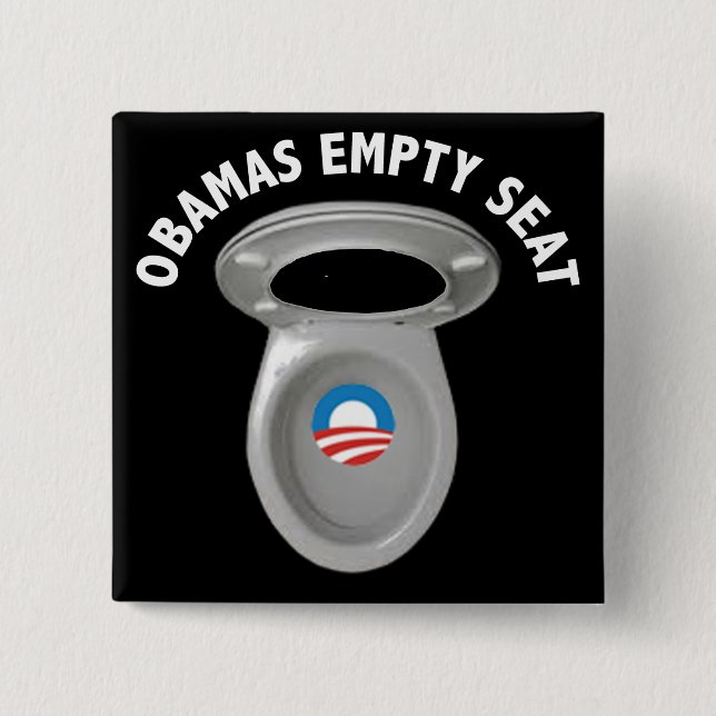 Obama Empty Chair - Toilet Seat Button (Front)