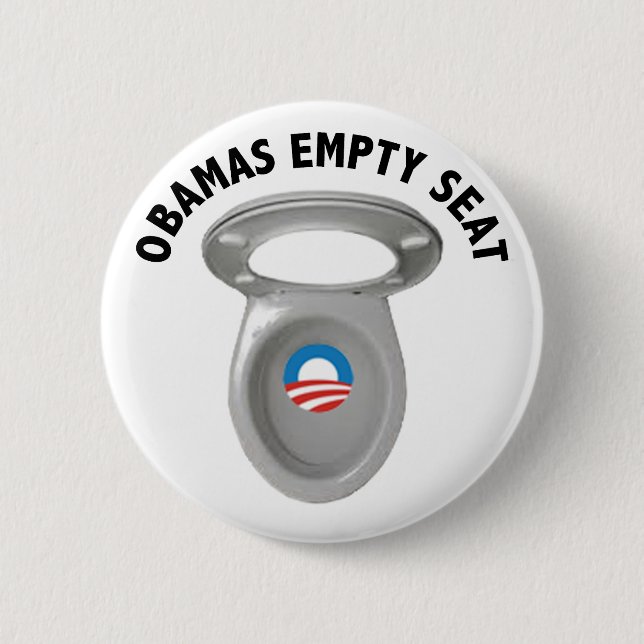 Obama Empty Chair - Toilet Seat Pinback Button (Front)