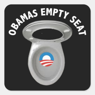 Obama Empty Chair - Toilet Seat Square Sticker
