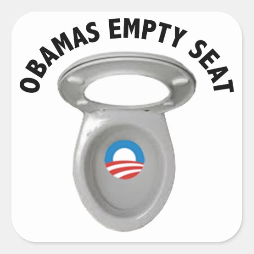 Obama Empty Chair _ Toilet Seat Square Sticker