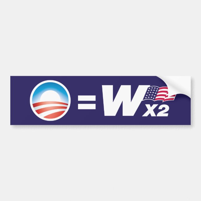 Obama Equals Bush Bumper Sticker (Front)