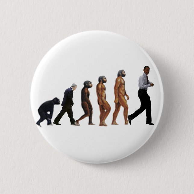 Obama Evolution Pinback Button (Front)