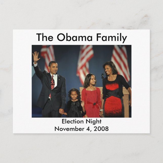 Obama Family Election Night Postcard (Front)