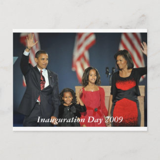 obama & Family election night  postcard