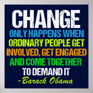 Obama Farewell Speech Quote on Change Poster