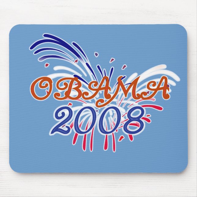 Obama Fire WorksMousepad Mouse Pad (Front)