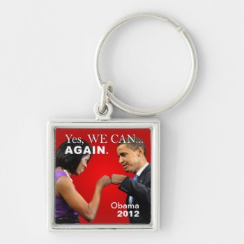 Obama Fist Bump - Yes We Can Again Keychain by thebarackspot at Zazzle