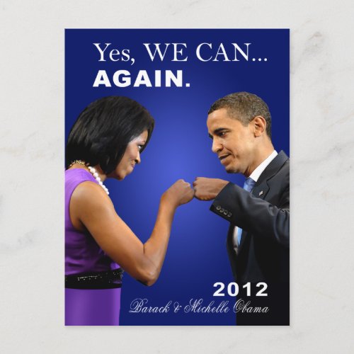 Obama Fist Bump _ yes we can again Postcard