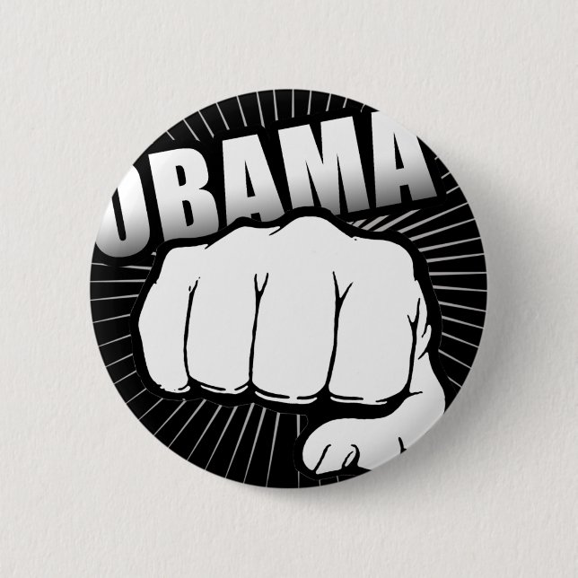 Obama fist pump pinback button (Front)