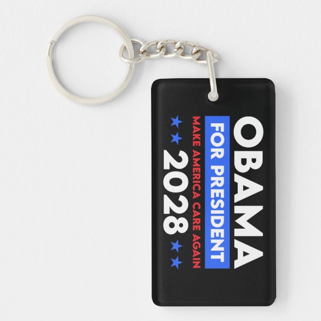 Obama For President 2028 Make America Care Again Keychain (Front)