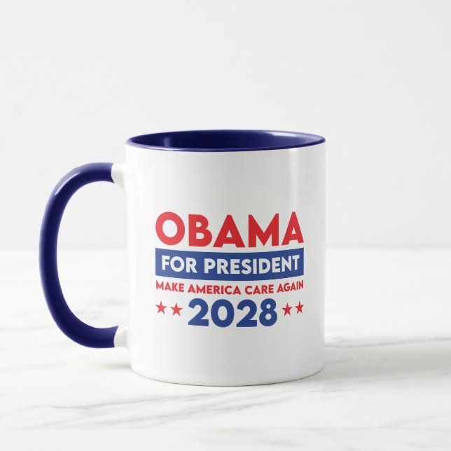 Obama For President 2028 Make America Care Again Mug (Left)
