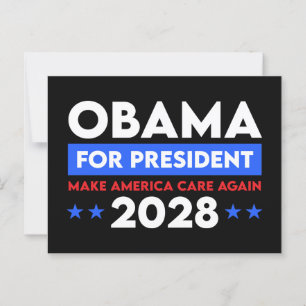 Obama For President 2028 Make America Care Again Postcard