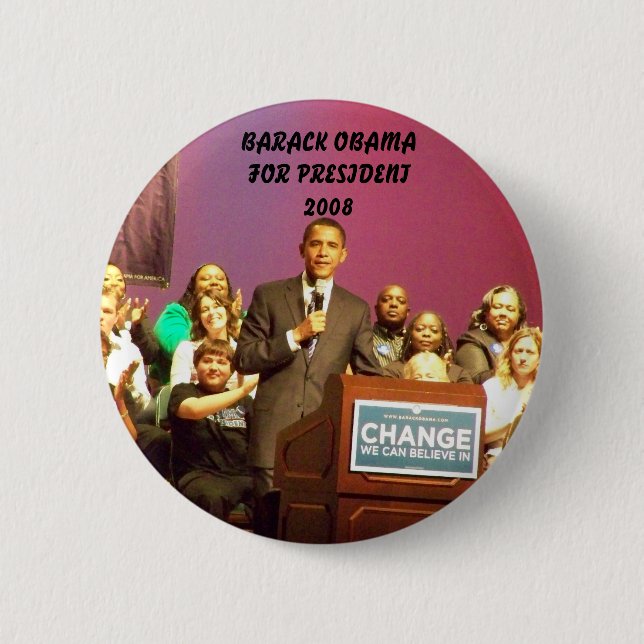 OBAMA FOR PRESIDENT PINBACK BUTTON (Front)