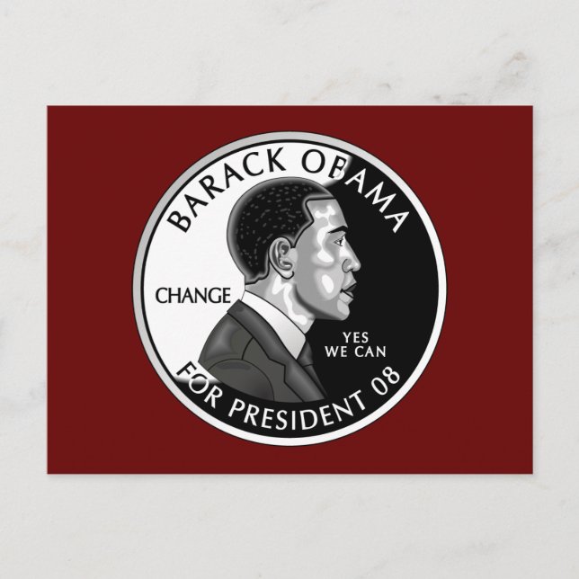 Obama For President (Red) Postcard (Front)