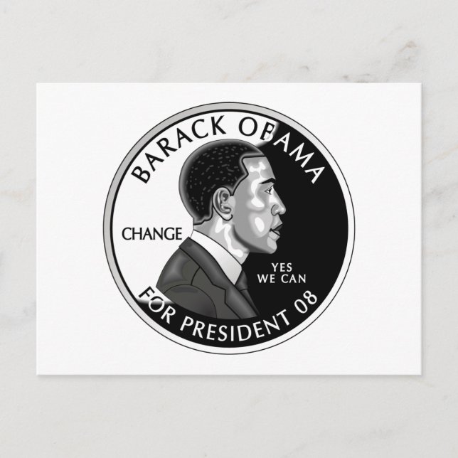 Obama For President (White) Postcard (Front)