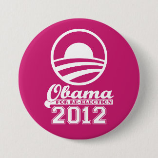OBAMA For Re-Election Campaign Button 2012 (pink)