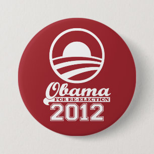 OBAMA For Re-Election Campaign Button 2012 (red)