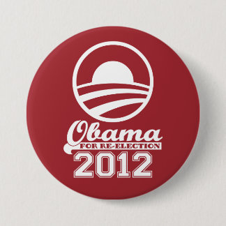 OBAMA For Re-Election Campaign Button 2012 (red)
