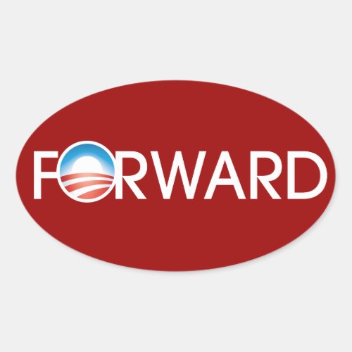 Obama Forward Logo Oval Sticker