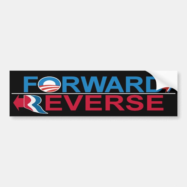Obama Forward - Romney Reverse Bumper Sticker (Front)