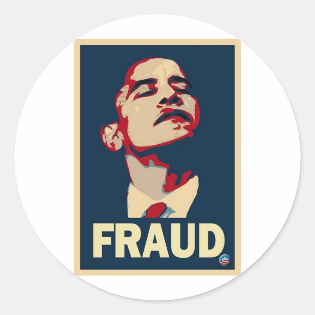 Obama Fraud Classic Round Sticker (Front)