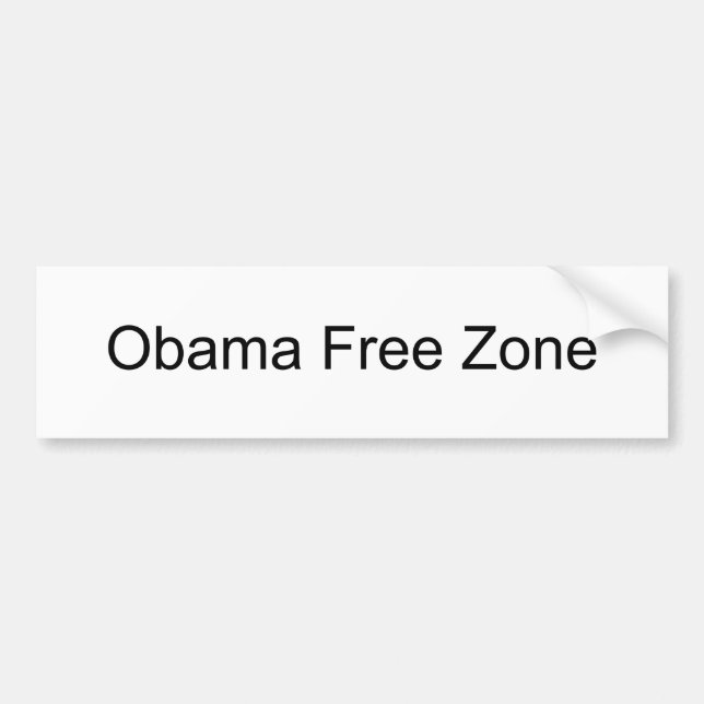 Obama Free Zone Bumper Sticker (Front)