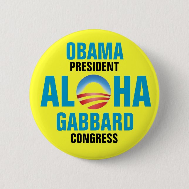 OBAMA/GABBARD 2012 PINBACK BUTTON (Front)