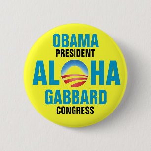 OBAMA/GABBARD 2012 PINBACK BUTTON
