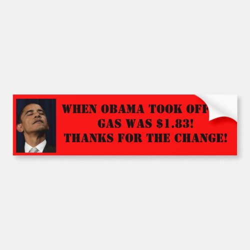 Obama Gas Price Bumpersticker Bumper Sticker