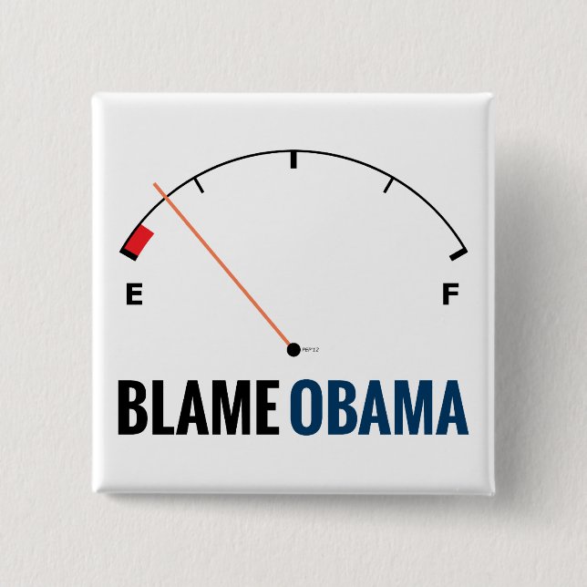 Obama Gas Prices Pinback Button (Front)