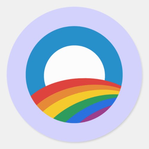 Obama Gay Pride Classic Round Sticker