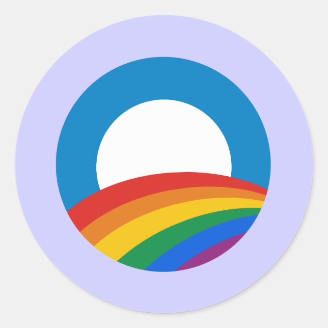 Obama Gay Pride Classic Round Sticker (Front)