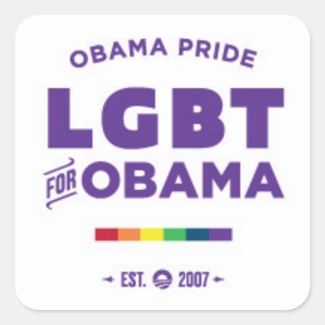 Obama Gay Pride Square Sticker (Front)