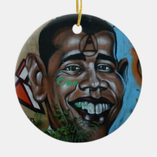 Obama Graffiti Ceramic Ornament